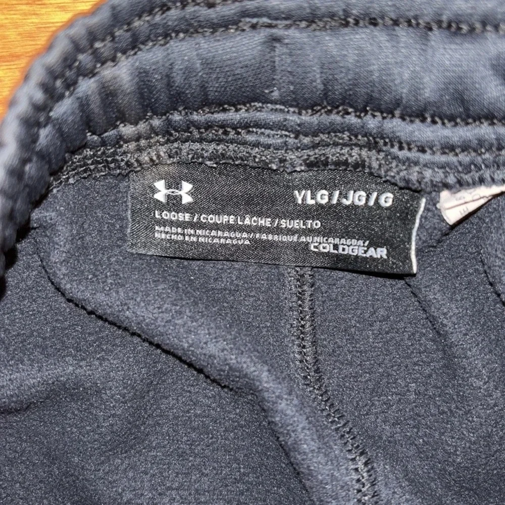 Under armour Loose Coupe fleece  grey logo jogger pants Sz S - Picture 5 of 11